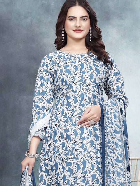 Floral Print Kurta, Trouser/Pant & Dupatta Set