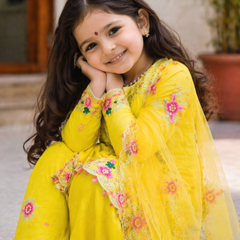 Premium Trending Kids Top Salwar And Dupatta Set