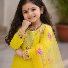 Premium Trending Kids Top Salwar And Dupatta Set
