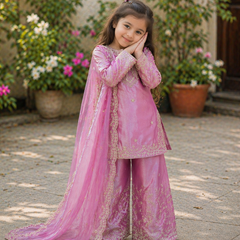 Premium Beautiful Kids Top Sharara And Dupatta Set