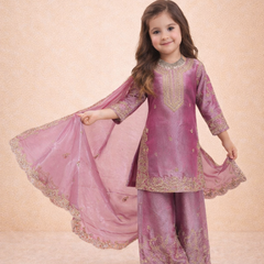 Premium Beautiful Kids Top Sharara And Dupatta Set