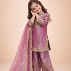 Premium Beautiful Kids Top Sharara And Dupatta Set