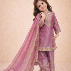 Premium Beautiful Kids Top Sharara And Dupatta Set
