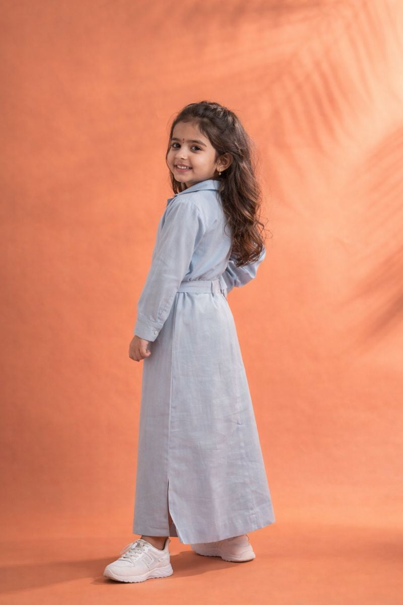 Light Blue Cotton Dress for Girls | Cute & Comfortable Party Wear Casual Wear Summer Wear