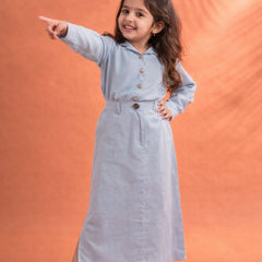 Light Blue Cotton Dress for Girls | Cute & Comfortable Party Wear Casual Wear Summer Wear