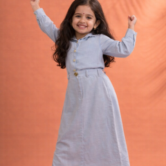 Light Blue Cotton Dress for Girls | Cute & Comfortable Party Wear Casual Wear Summer Wear