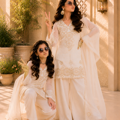Premium Mom-Daughter Combo Top Gown And Dupatta Sets