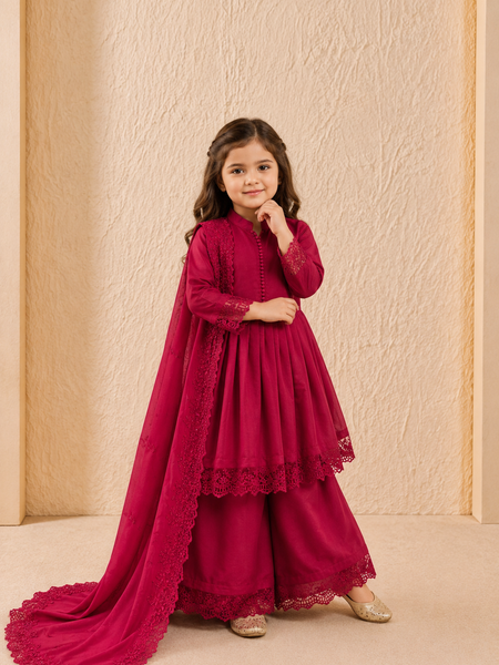 Premium Quality Roman Silk Kids Gown Set
