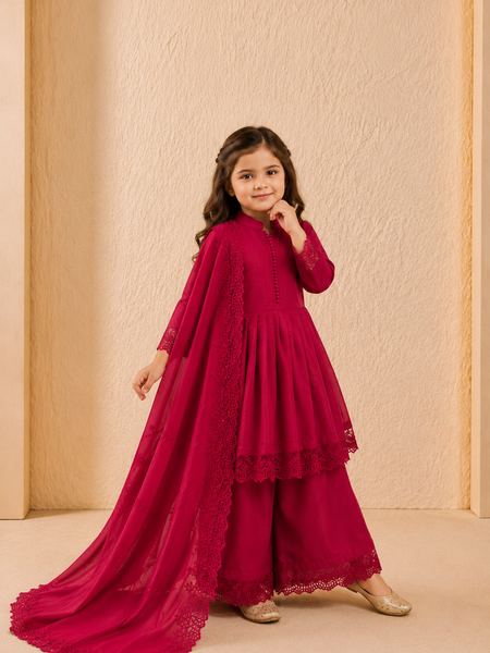 Premium Quality Roman Silk Kids Gown Set
