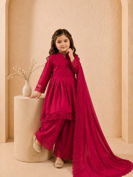 Premium Quality Roman Silk Kids Gown Set