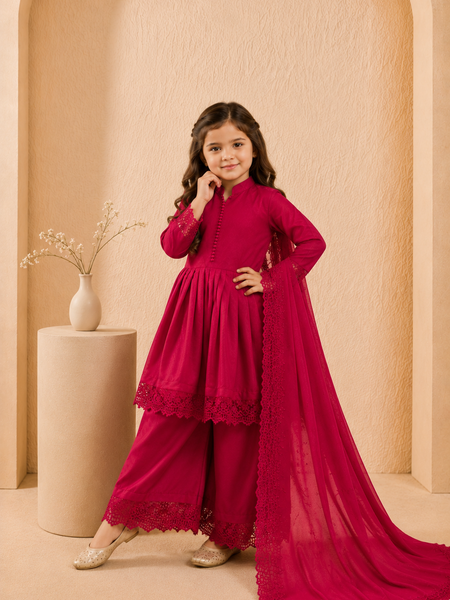 Premium Quality Roman Silk Kids Gown Set