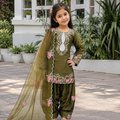 Premium Trending Kids Top Salwar And Dupatta Set