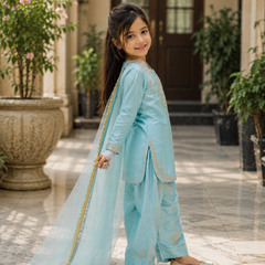 Premium Beautiful Kids Top Palazzo And Dupatta Set
