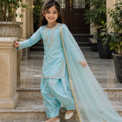 Premium Beautiful Kids Top Palazzo And Dupatta Set