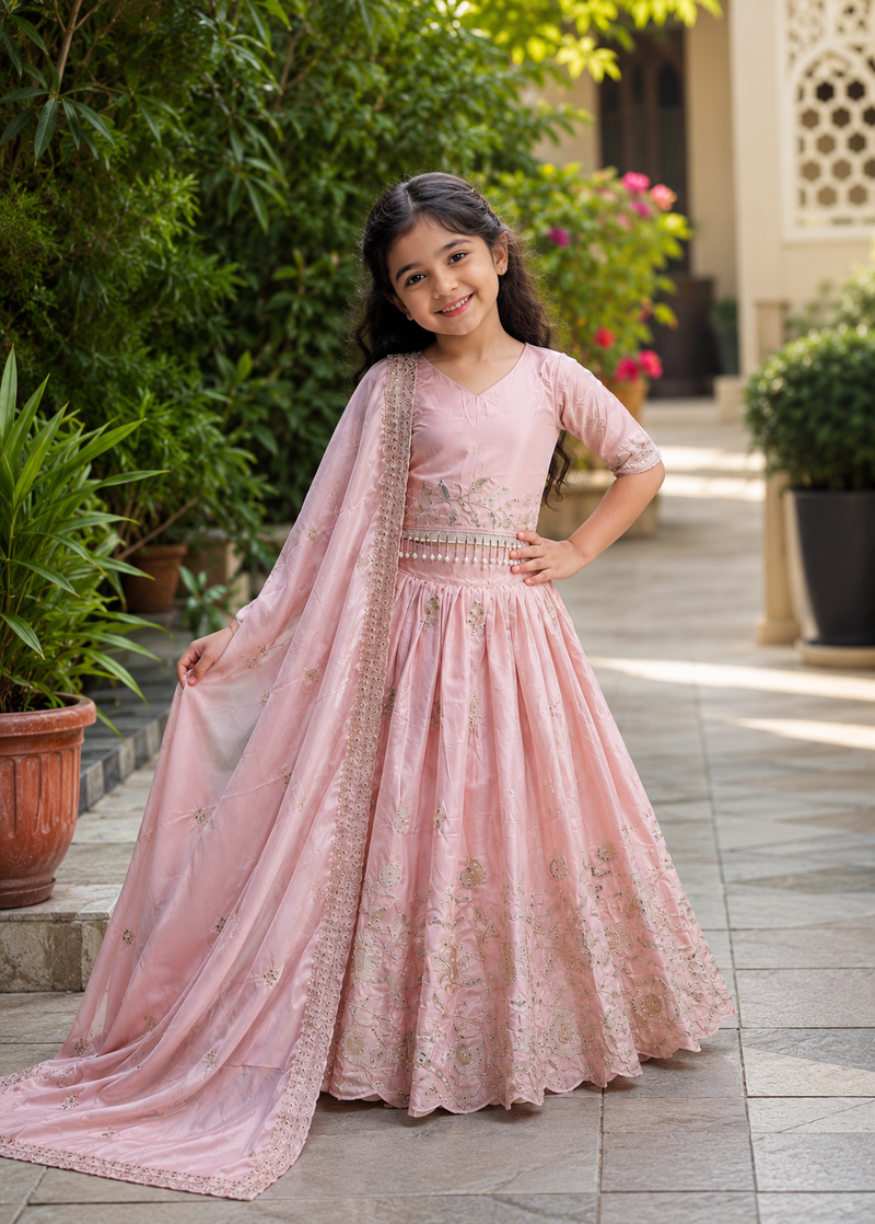 KIDS STYLIST  LAHENGA-CHOLI SET FULLY STTICHED  OC-221