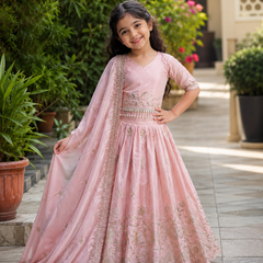KIDS STYLIST  LAHENGA-CHOLI SET FULLY STTICHED  OC-221