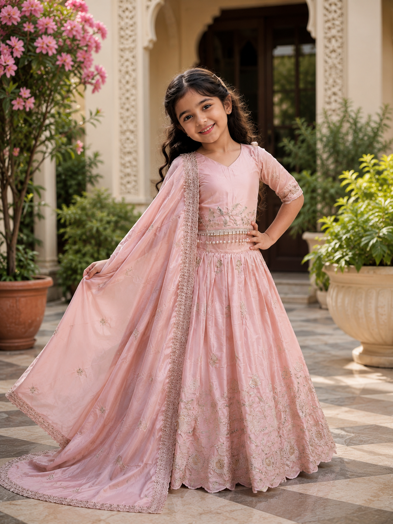 KIDS STYLIST  LAHENGA-CHOLI SET FULLY STTICHED  OC-221