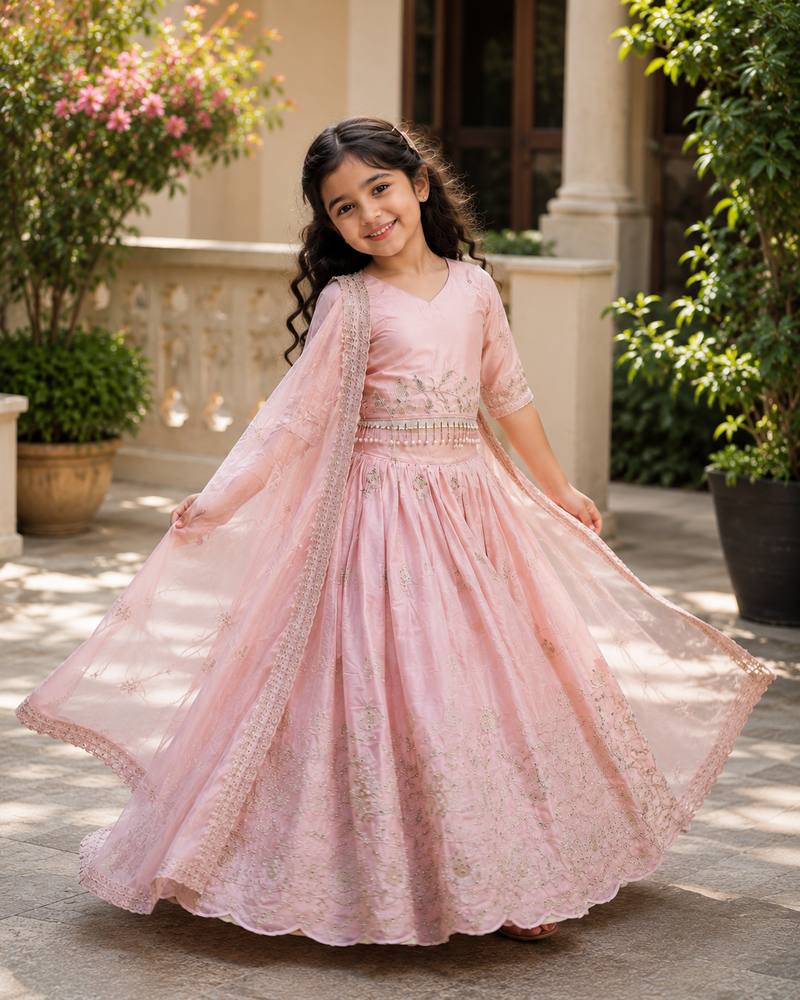 KIDS STYLIST  LAHENGA-CHOLI SET FULLY STTICHED  OC-221