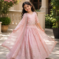 KIDS STYLIST  LAHENGA-CHOLI SET FULLY STTICHED  OC-221