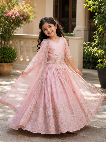 KIDS STYLIST  LAHENGA-CHOLI SET FULLY STTICHED  OC-221
