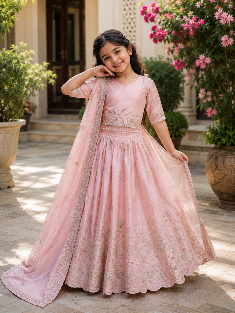 KIDS STYLIST  LAHENGA-CHOLI SET FULLY STTICHED  OC-221