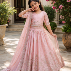 KIDS STYLIST  LAHENGA-CHOLI SET FULLY STTICHED  OC-221