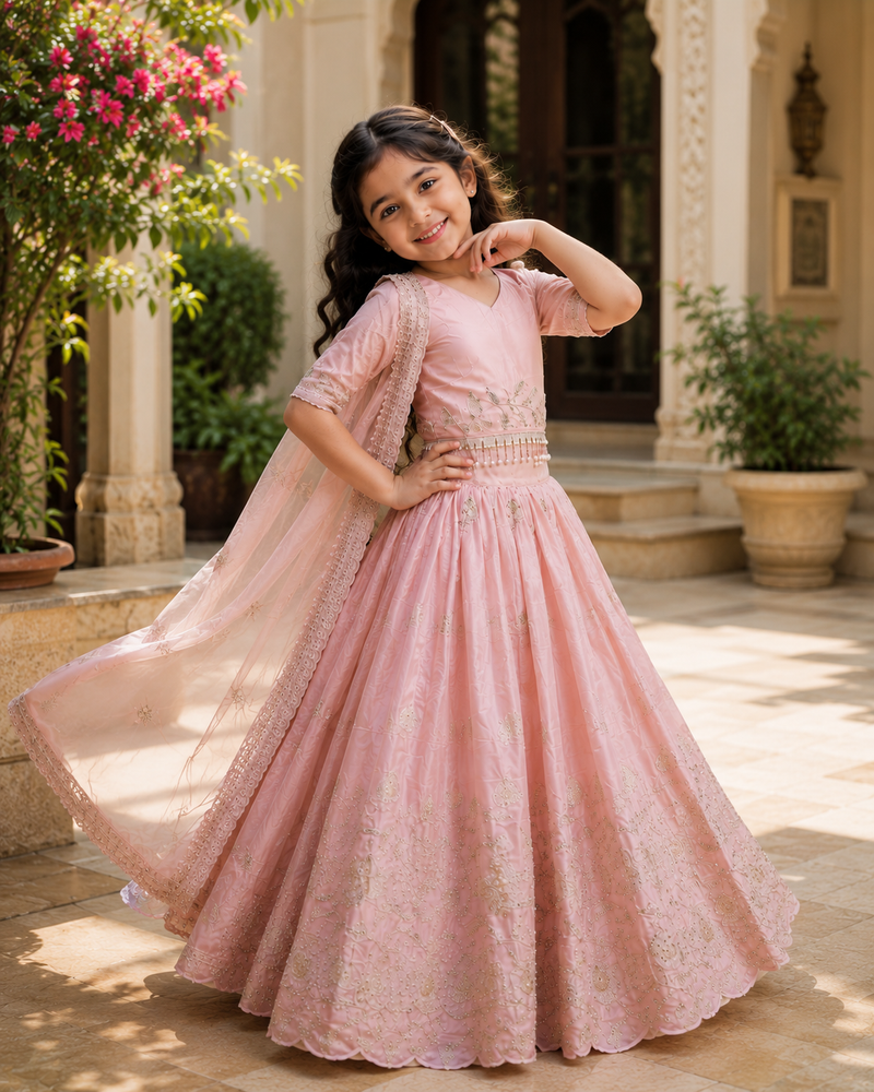 KIDS STYLIST  LAHENGA-CHOLI SET FULLY STTICHED  OC-221