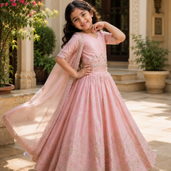 KIDS STYLIST  LAHENGA-CHOLI SET FULLY STTICHED  OC-221