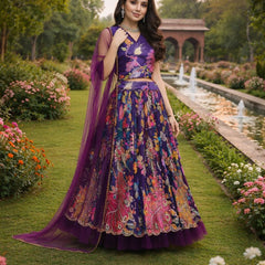 Wine Color Girls Lehenga Choli Set
