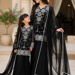 Premium Mom-Daughter Combo Top Gown And Dupatta Sets