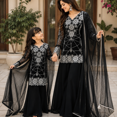 Premium Mom-Daughter Combo Top Gown And Dupatta Sets