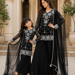 Premium Mom-Daughter Combo Top Gown And Dupatta Sets