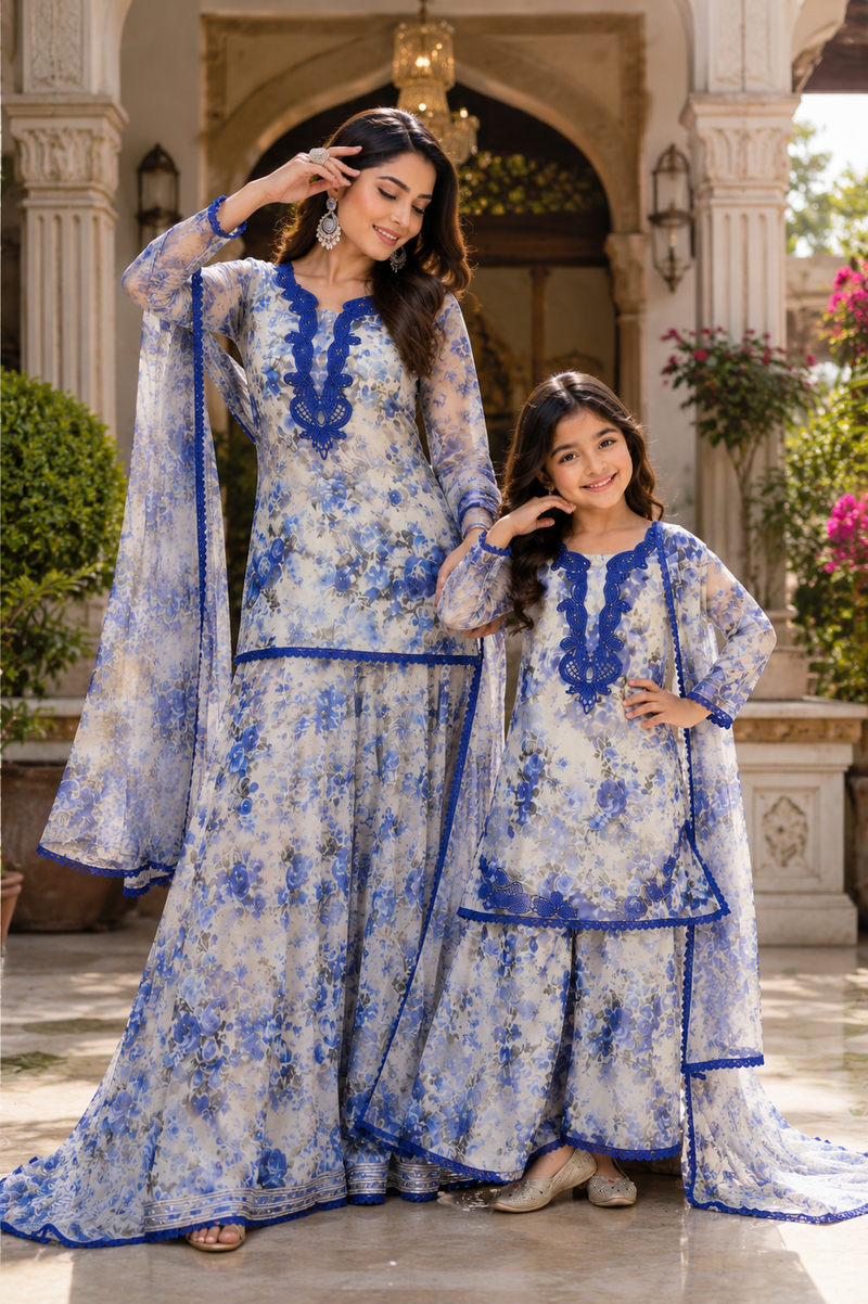 Presenting New Designer Collection In Heavy Faux Georgette Silk Top-Bottom And Dupatta Set Fully Stitched Ready To Wear