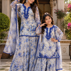 Presenting New Designer Collection In Heavy Faux Georgette Silk Top-Bottom And Dupatta Set Fully Stitched Ready To Wear