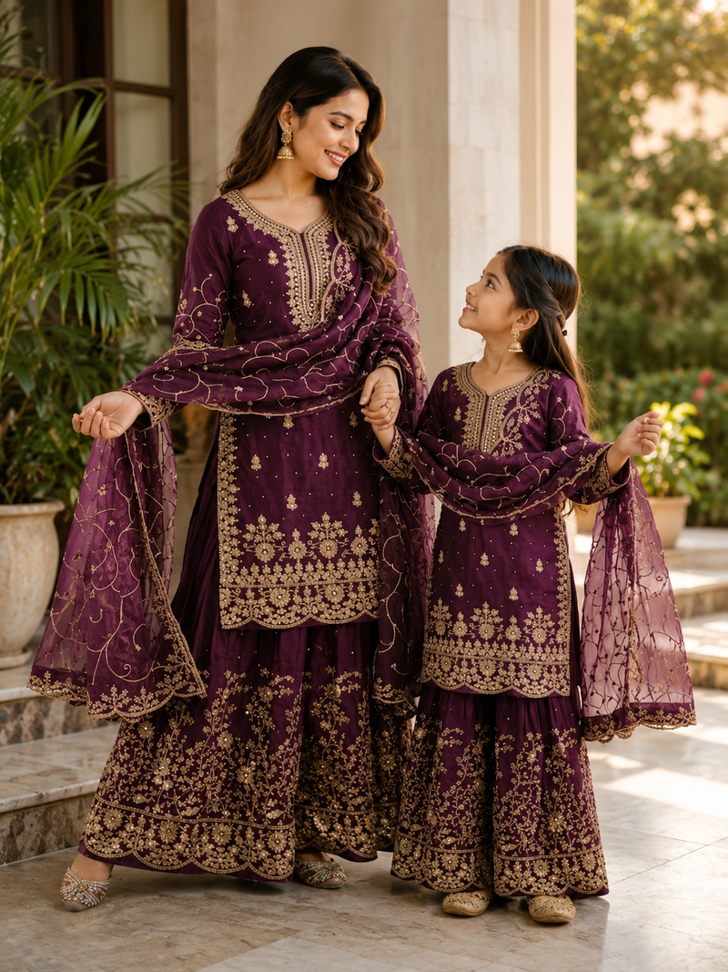 Presenting New Designer Collection In Heavy Faux Georgette Silk Top-Bottom And Dupatta Set Fully Stitched Ready To Wear