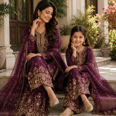 Presenting New Designer Collection In Heavy Faux Georgette Silk Top-Bottom And Dupatta Set Fully Stitched Ready To Wear