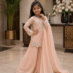 Premium Beautiful Kids Top Palazzo And Dupatta Set