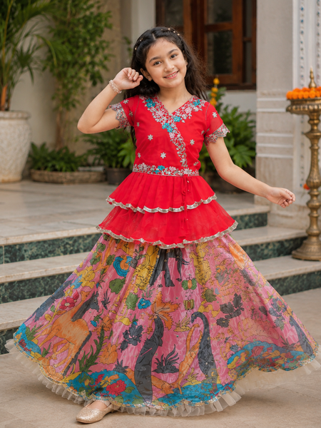 KEDIYA STYLE LAHENGAA SET FULLY STTICHED OC-187 Pink