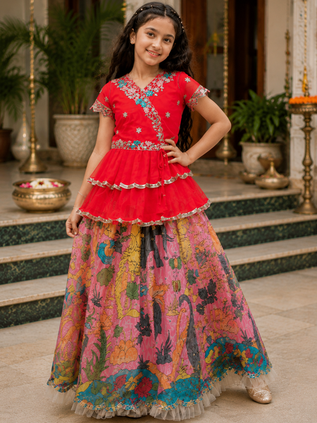 KEDIYA STYLE LAHENGAA SET FULLY STTICHED OC-187 Pink