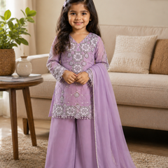 Premium Beautiful Kids Top Palazzo And Dupatta Set