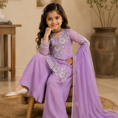Premium Beautiful Kids Top Palazzo And Dupatta Set