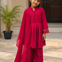 Premium Quality Roman Silk Kids Gown Set