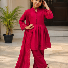 Premium Quality Roman Silk Kids Gown Set