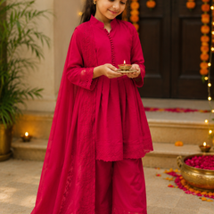 Premium Quality Roman Silk Kids Gown Set