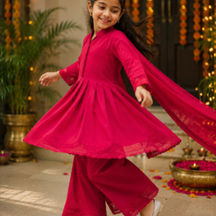 Premium Quality Roman Silk Kids Gown Set