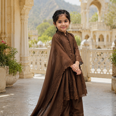 Premium Quality Roman Silk Kids Gown Set