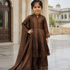 Premium Quality Roman Silk Kids Gown Set