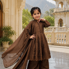 Premium Quality Roman Silk Kids Gown Set