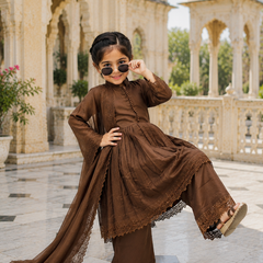 Premium Quality Roman Silk Kids Gown Set