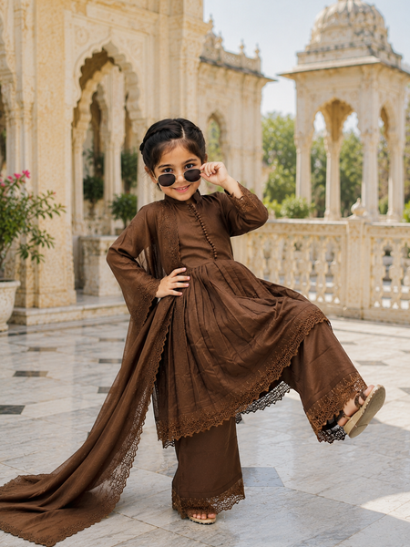 Premium Quality Roman Silk Kids Gown Set